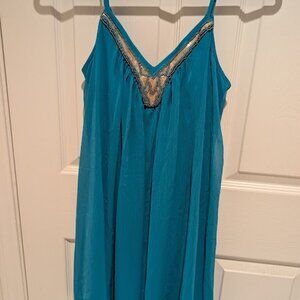 Express Dress Women's green A Line Spaghetti Strap Night Event Loose Fit size S